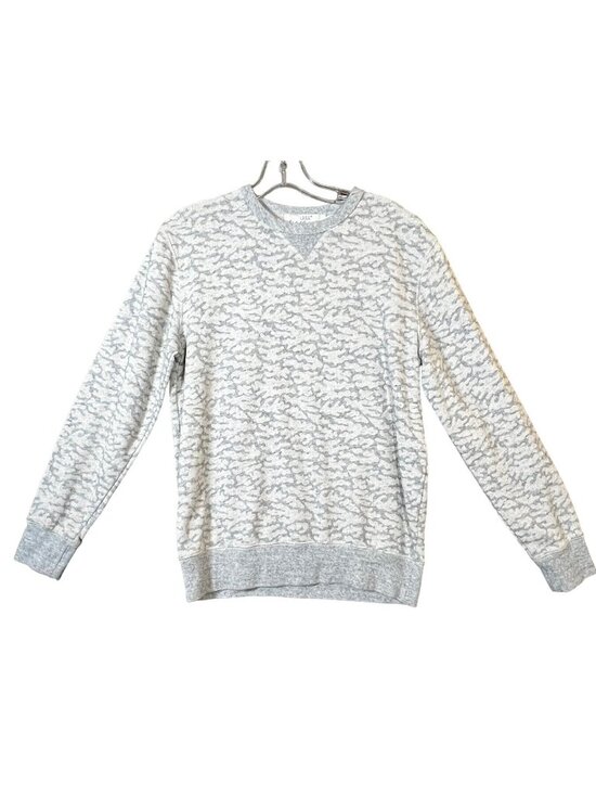 Logg Label Of Graded Goods Other - Logg Label Of Graded Goods Sweatshirt Men sGray White Crew Neck Textured Casual